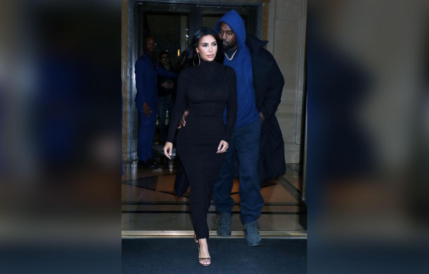 Kim Kardashian Covers Up In Turtleneck Dress After Religious Kanye West's New Dress Rules