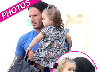 Daddy And Me! David Beckham Takes Harper On A Lunch Date