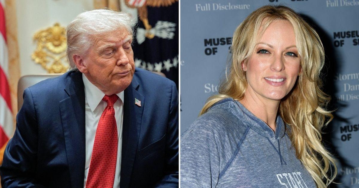 Composite photo of Donald Trump and Stormy Daniels