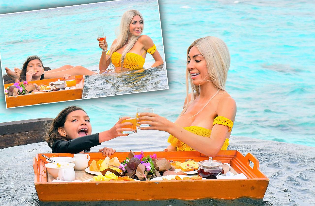 Farrah Abraham Bikini Floating Breakfast Daughter