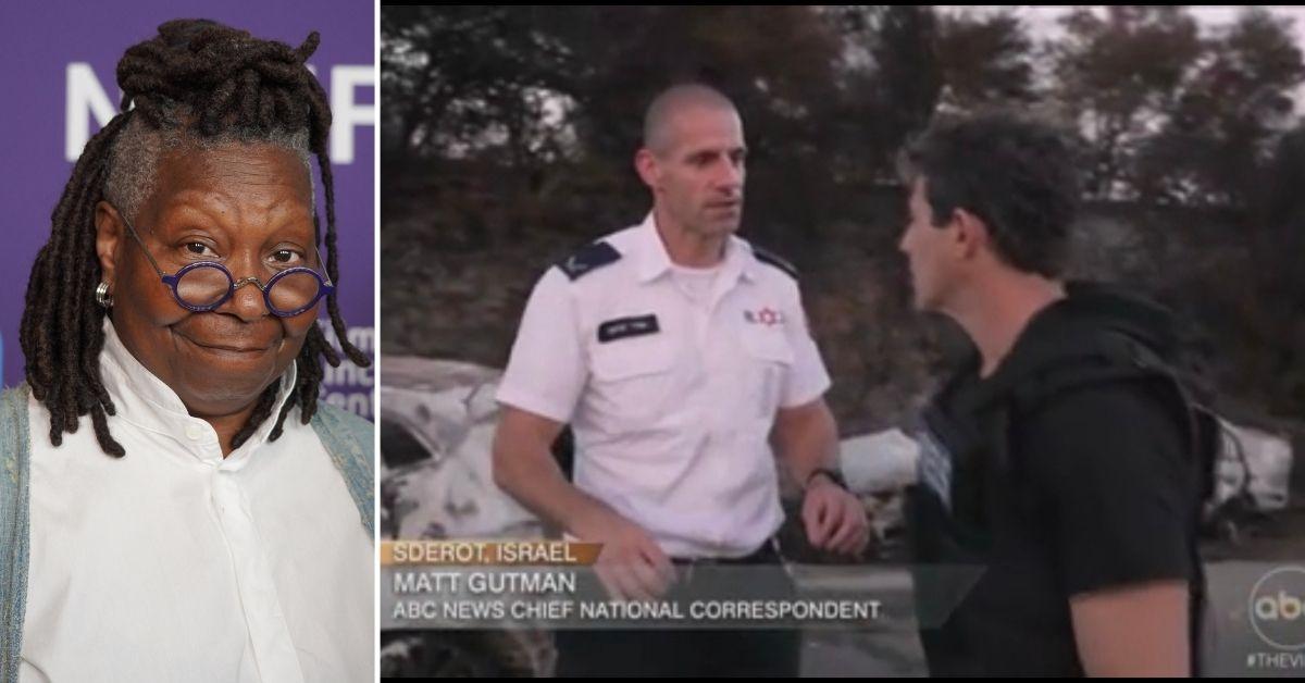 whoopi goldberg panics abc reporter israel security incident broadcast