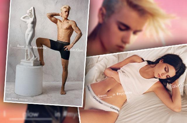 Kendall Jenner Calvin Klein Underwear Ads, Justin Bieber Underwear Ads