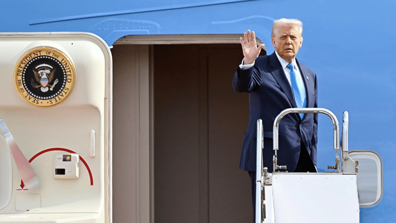 Trump snuck off Air Force One and onto another plane amid security fears.