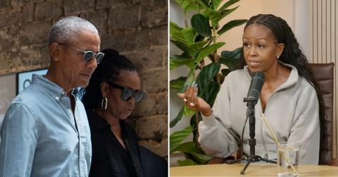 Split photo of Barack Obama and Michelle Obama, Michelle Obama