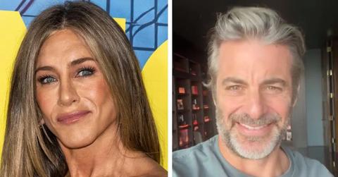 Split photos of Jennifer Aniston and Jim Curtis