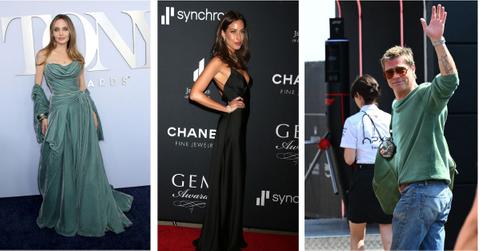 Composite image of Angelina Jolie, Ines de Ramon and Brad Pitt