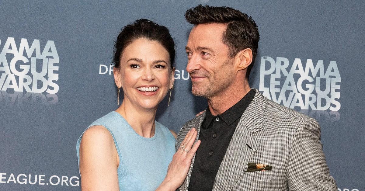 Composite photo of Sutton Foster, Hugh Jackman