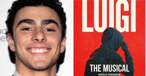 Split photo of Luigi Mangione and 'Luigi: The Musical' poster.