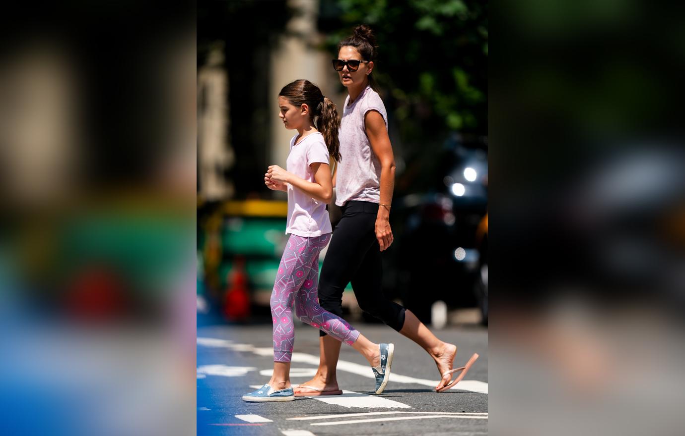 Katie Holmes is seen in the Upper West Side on July 22, 2019 in New York City.