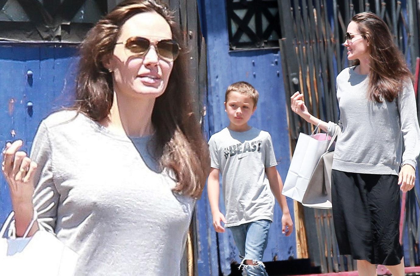 Angelina Jolie takes daughters Vivienne and Shiloh toy shopping