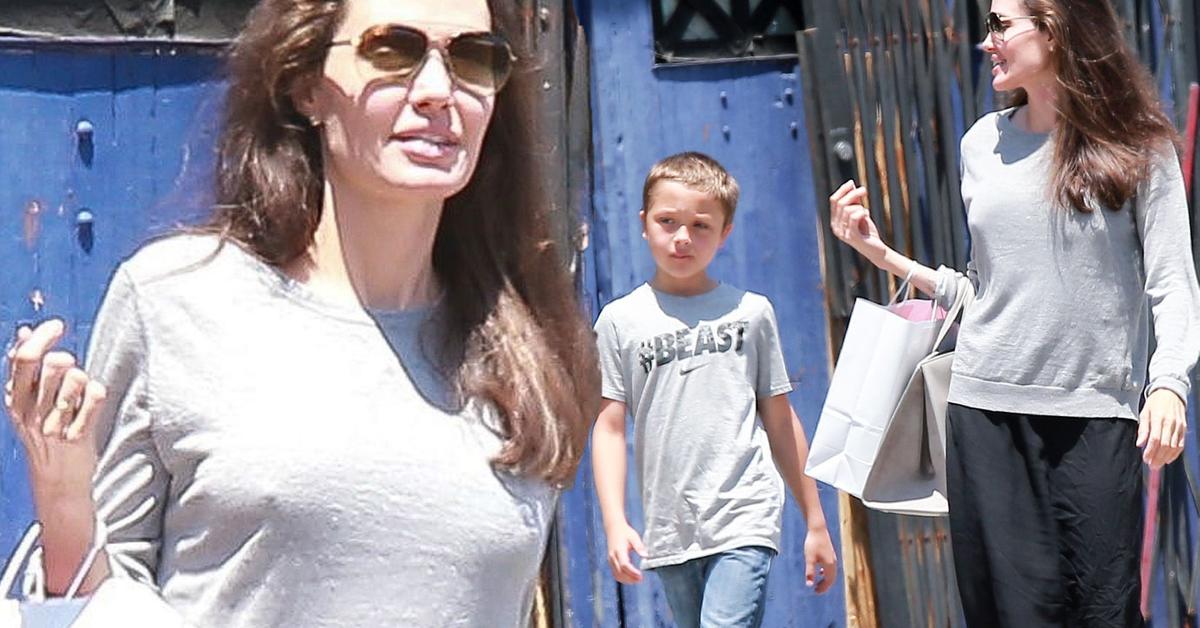 Angelina Jolie & Son Knox Go Christmas Shopping: Photos