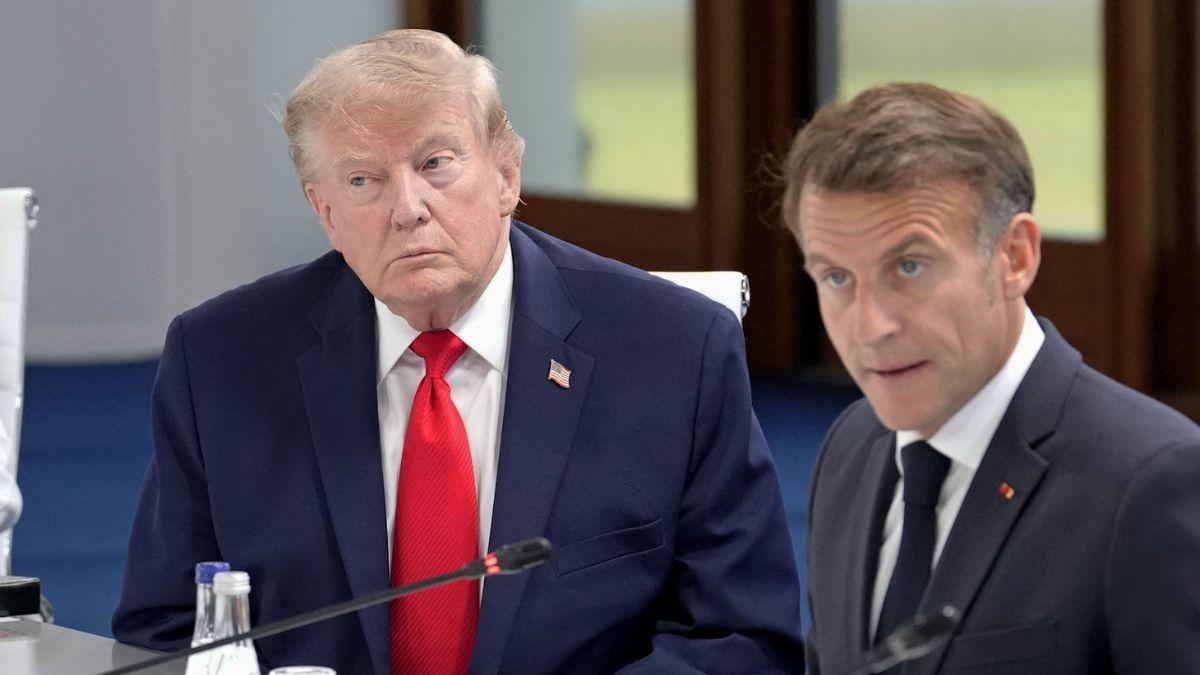 Photo of Donald Trump, Emmanuel Macron