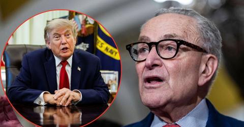 Split image of Donald Trump and Chuck Schumer