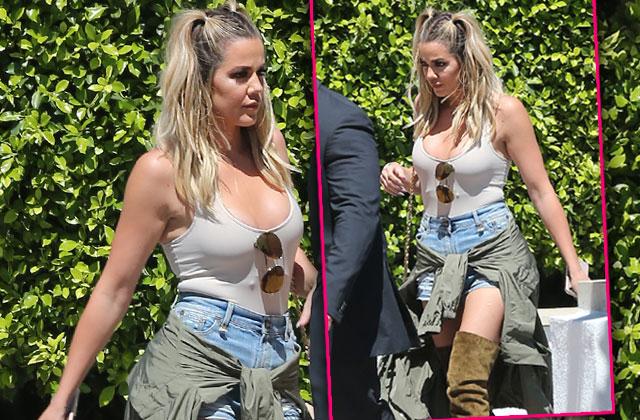 //khloe kardashian boobs cleavage tank shorts boots filming kuwtk pp