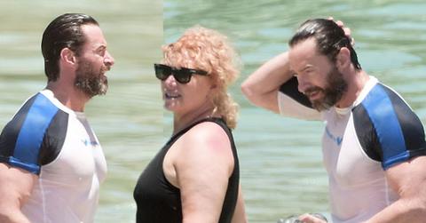 //hugh jackman shirtless wife deborra lee furness swimsuit caribbean pp
