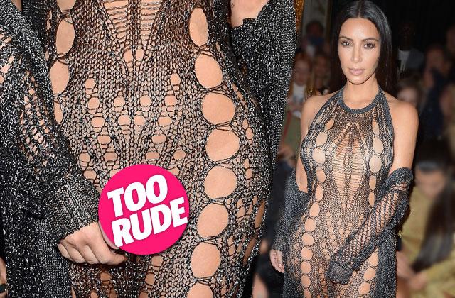 //kim kardashian nude naked nipple crochet dress