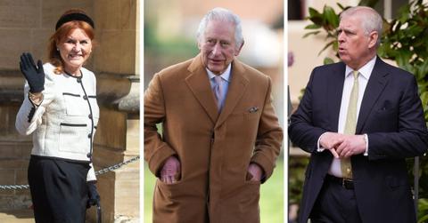 Split photos of King Charles, Prince Andrew and Sarah Ferguson