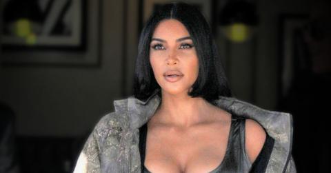 Kim Kardashian Wearing Silver Scoopeneck Vest and Sparkle Puffer Jacket