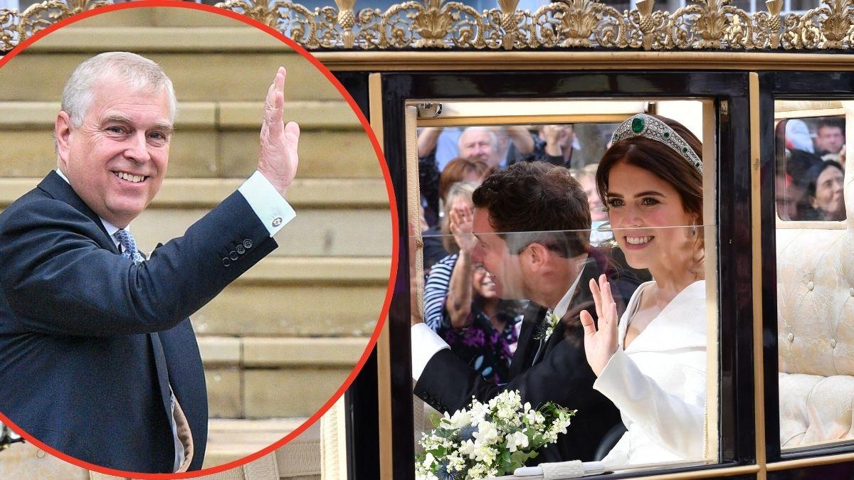 Split photos of Andrew Windsor, Princess Eugenie and Jack Brooksbank
