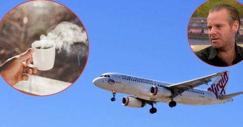 A man on a cross-country flight was severely burned when coffee spilled on his lap.