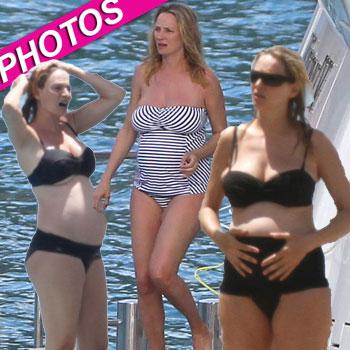 //uma thurman pregnant bikini yacht post