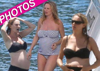 //uma thurman pregnant bikini yacht post