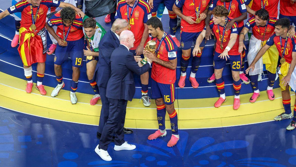 picture of Donald Trump, Gianni Infantino and Rodri
