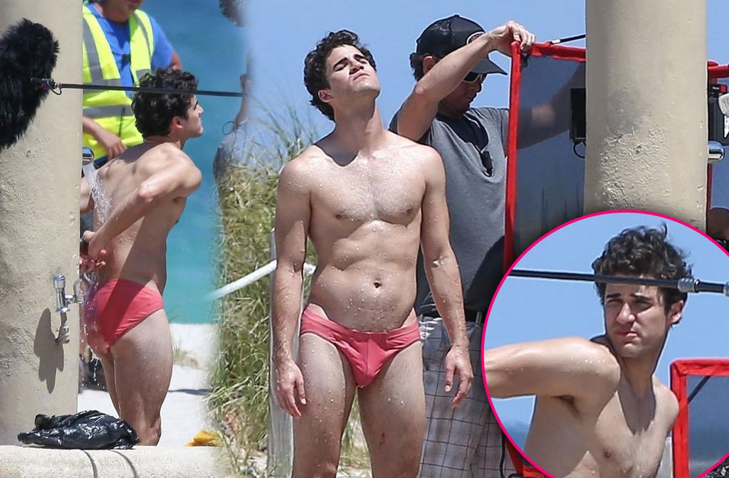 [PICS] Darren Criss Shirtless Speedo Filming American Crime Story Versace