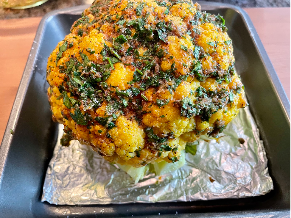 Dr. Igor’s Middle Eastern Whole Roasted Hemp Heart Cauliflower Recipe