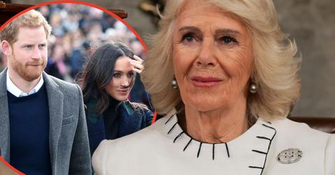 Split photo of Queen Camilla,Prince Harry and Meghan Markle