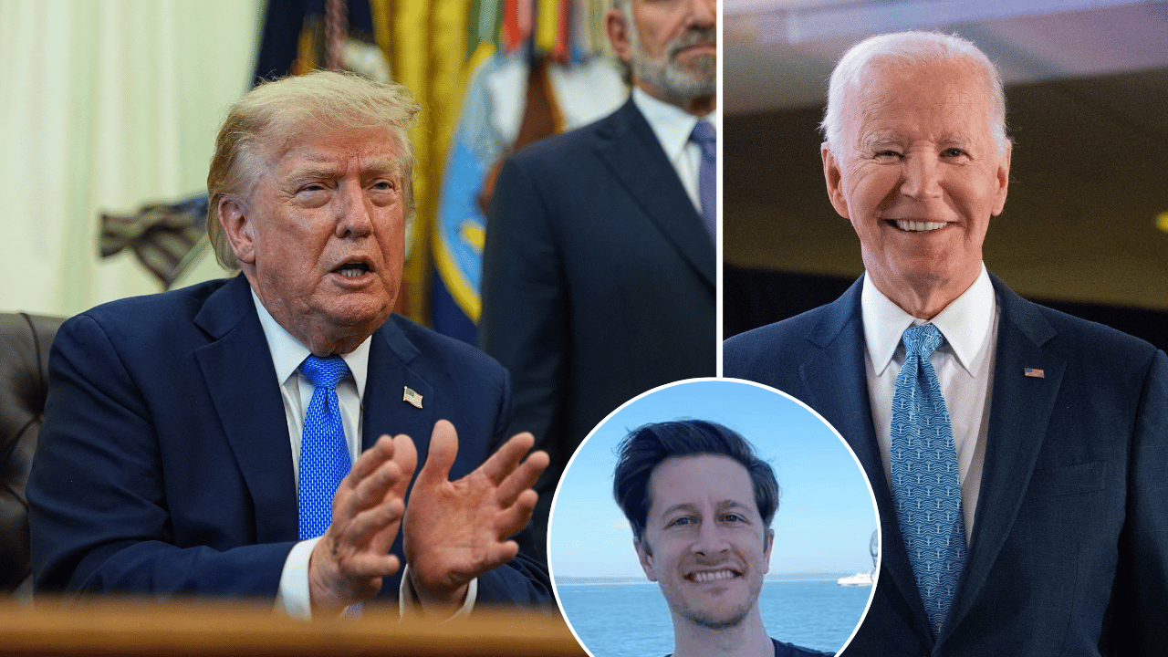 Photo of Donald Trump, David Pakman, Joe Biden 