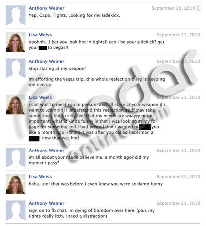 See All Of Anthony Weiner’s Explicit Facebook Messages