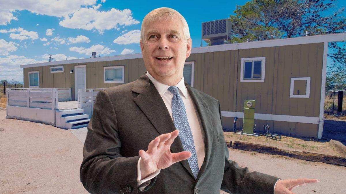 Phot of Andrew Windsor and a mobile home