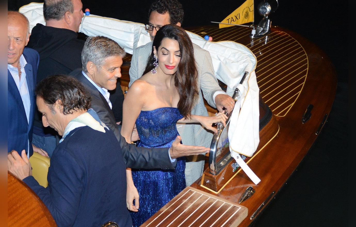 //george clooney and amal dine out with matt damon and luciana barroso in italy