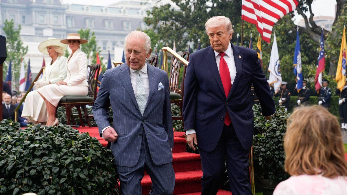 Photo of Queen Camilla, King Charles, Donald and Melania Trump