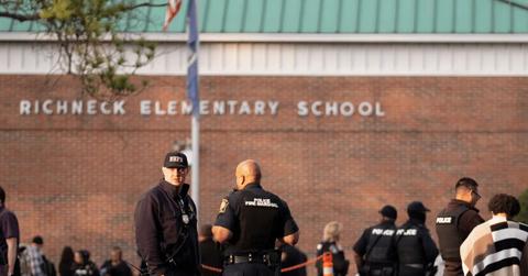 scene outside richneck elementary in virginia