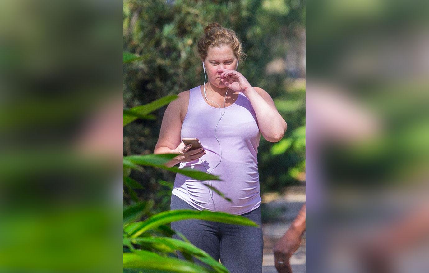 Pregnant Amy Schumer Shows Off Baby Bump During Makeup-Free Stroll