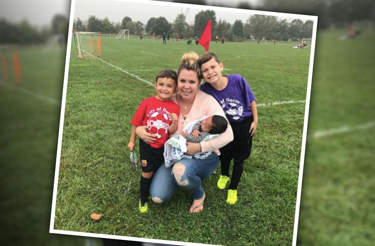 //kailyn lowry enjoys soccer Saturday with her three sons pp