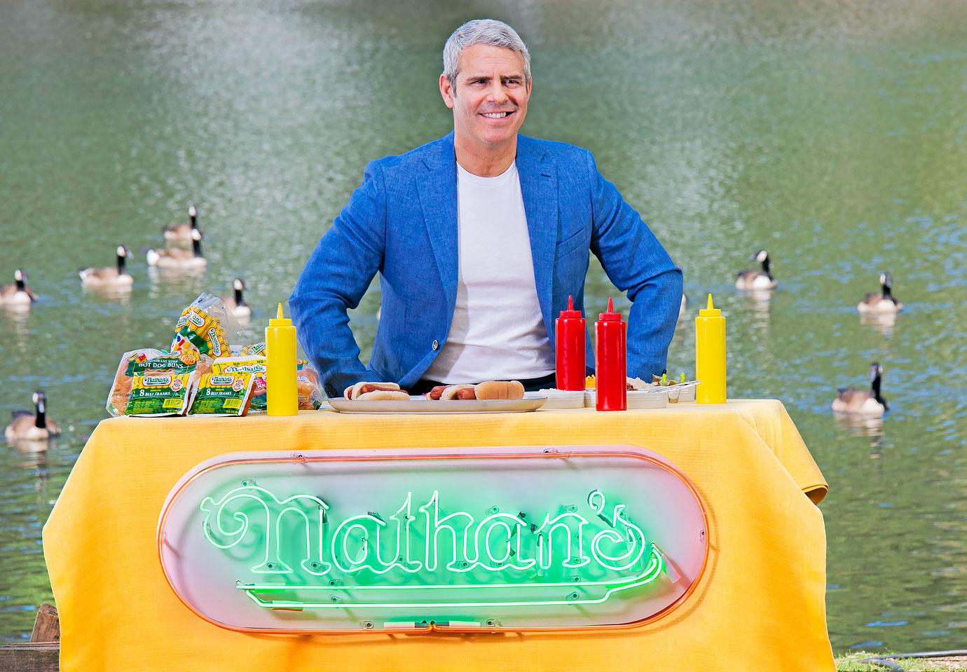 andy cohen nathans famous hot dogs