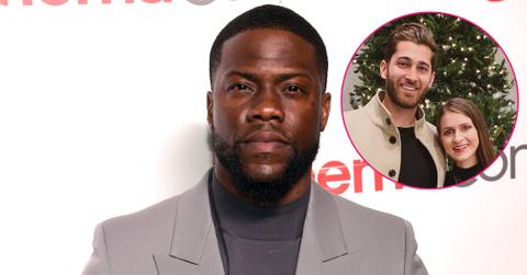 Kevin Hart, recipient of the CinemaCon international star of the year award, poses at the Big Screen Achievement Awards at Caesars Palace. Inset, Rebecca Broxterman and her husband.