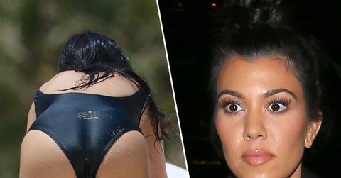 kourtney kardashian butt black suit miami photoshopped