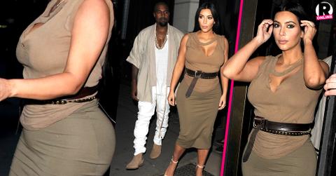 Kim Kardashian Pregnant Waist Kanye West Hakkasan Mayfair London