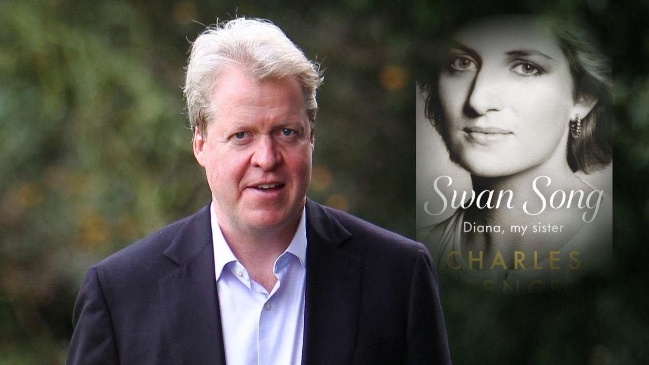 Split photos of Earl Spencer and Swan Song: Diana, My Sister