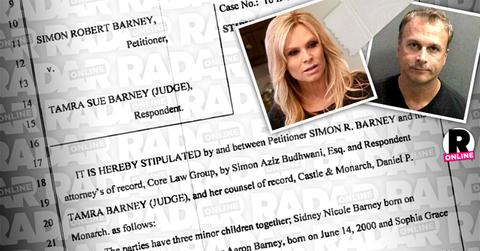 //tamra judge settles simon barney PP SL