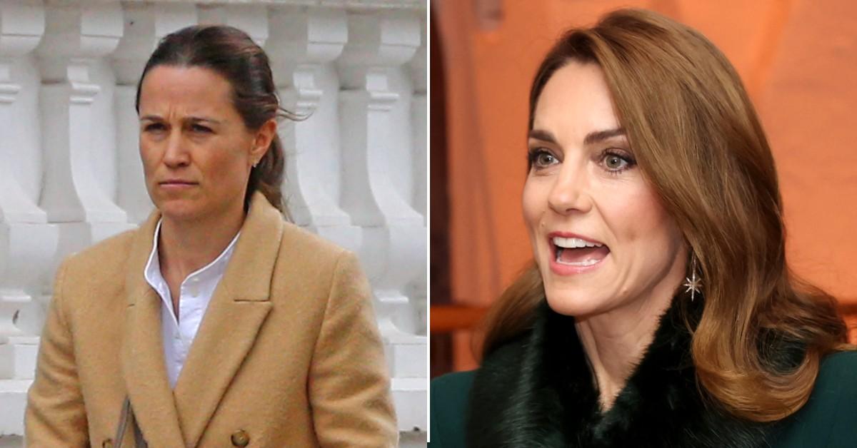 Split photos of Pippa and Kate Middleton