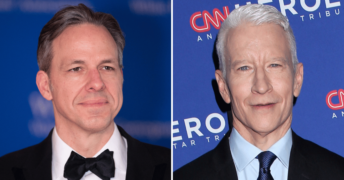 Split photo of Jake Tapper and Anderson Cooper