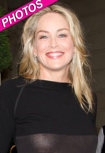 Braless Instinct! Sharon Stone Bares Her Boobs In Totally Sheer Top