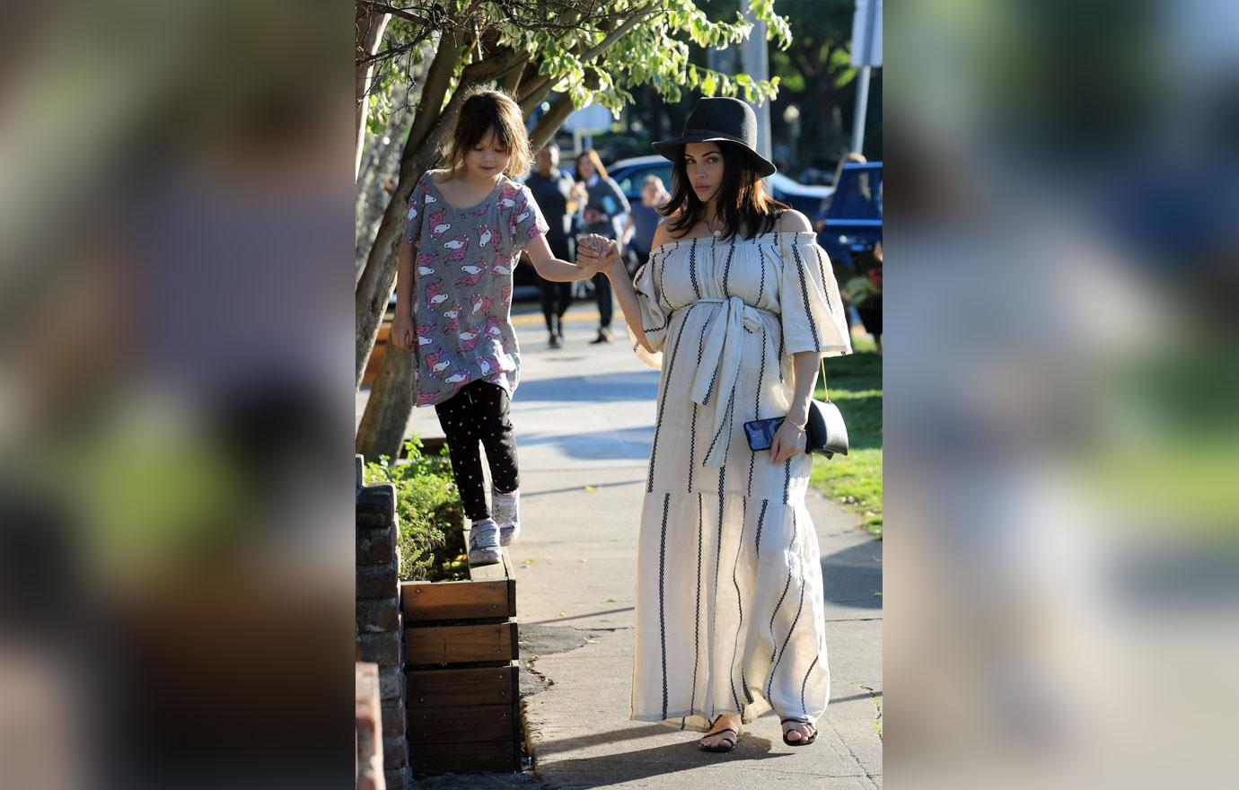 Pregnant Jenna Dewan Wears White See-Through Dress With Daughter