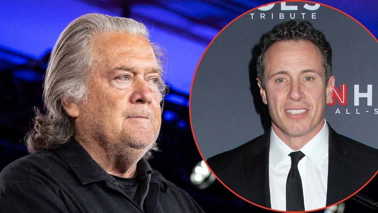 Split image of Steve Bannon and Chris Cuomo