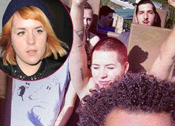 Isabella Cruise get new red buzz cut